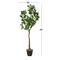 59" Green Faux Foliage Indoor Outdoor Fig Artificial Tree with Black Melamine Pot